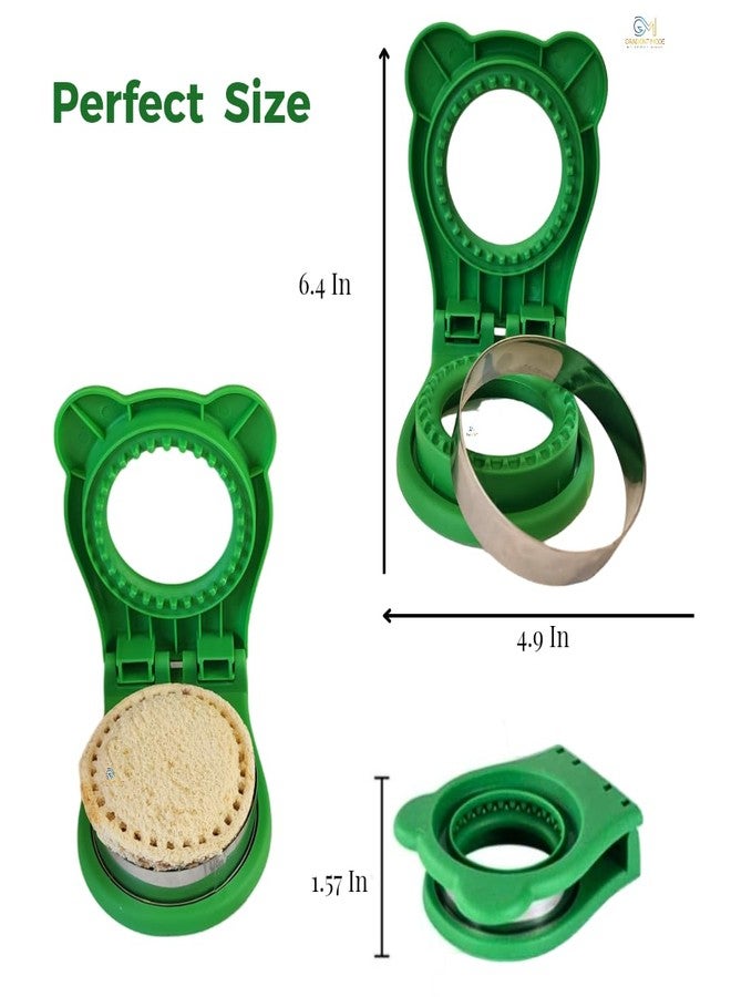 Gradient Mode Sandwich Cutter and Sealer, Kids Bread Decruster, DIY Cookie Cutter, Great for Lunchbox and Bento Box - Green - Image 5